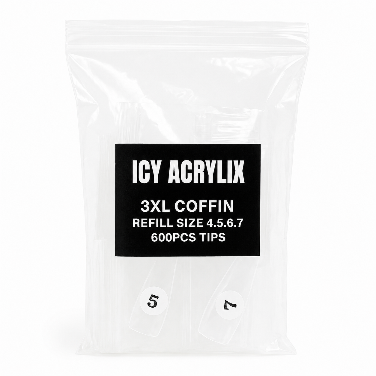 3XL Coffin Nail Tip (Refill Bag) - Coffin