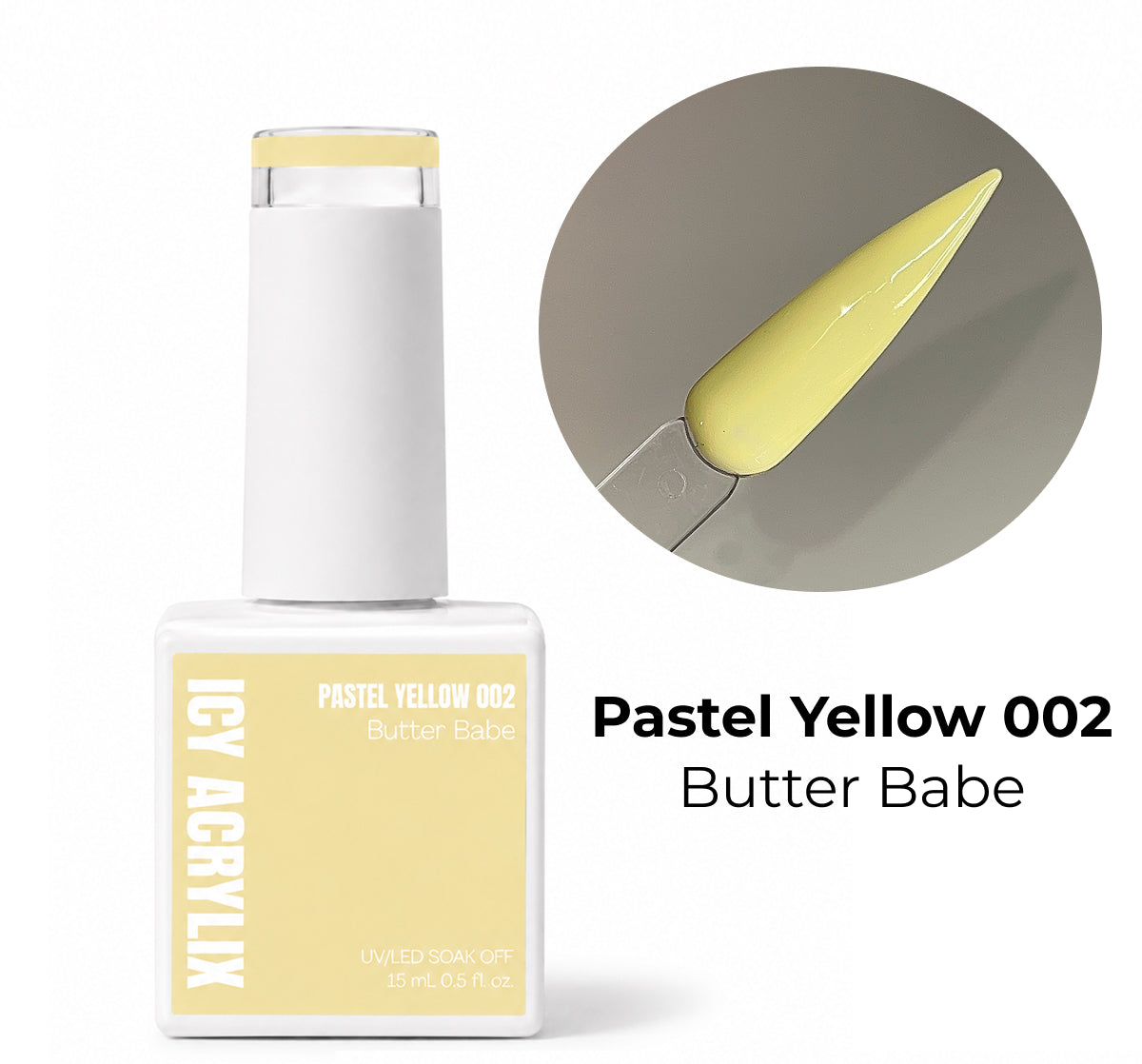 Gel Polish - Pastel Yellow 002 Butter Babe