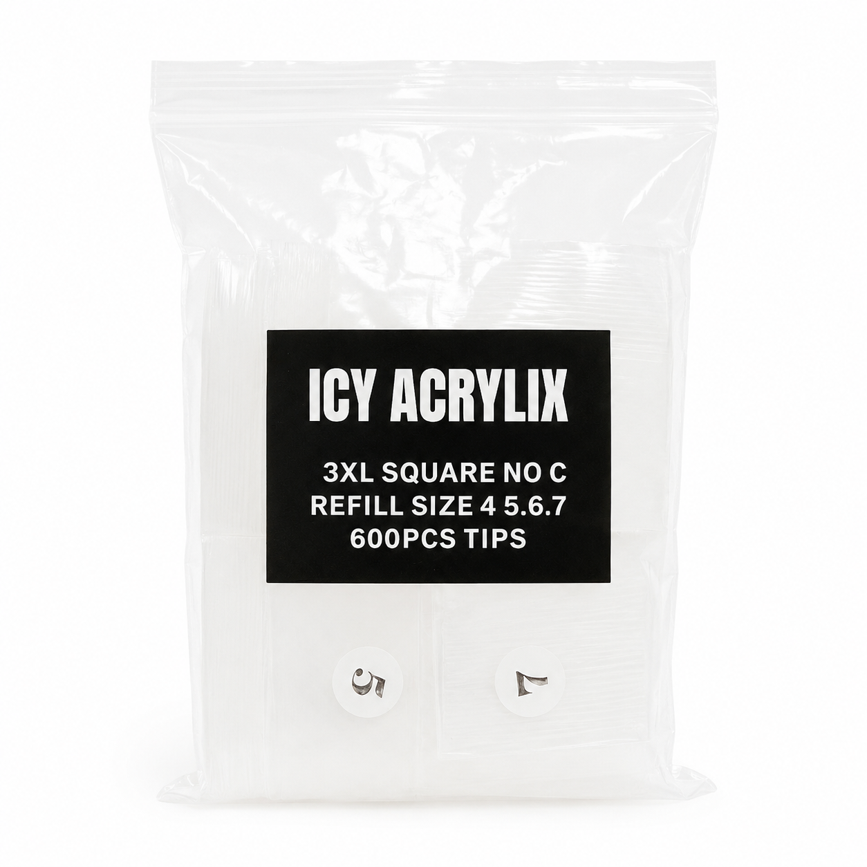 3XL Square Nail Tip (Refill Bag) - Square